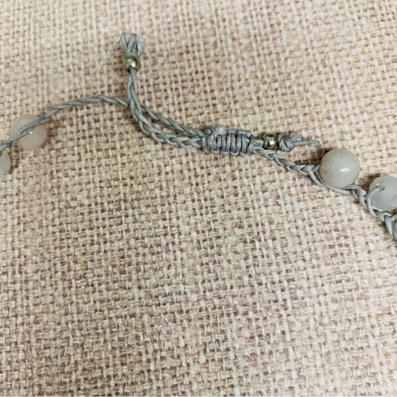 Gray Glass Bead Crochet Necklace - Picture 3 of 3